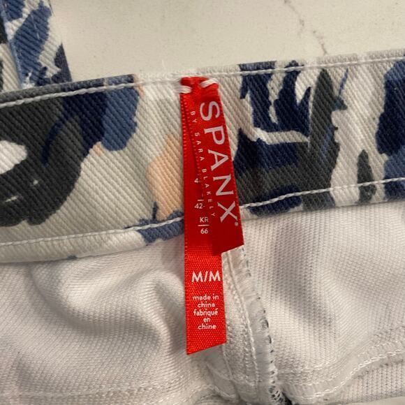Spanx Jeanish Ankle Leggings Skinny Jeans Floral Design Size Medium - Picture 7 of 11